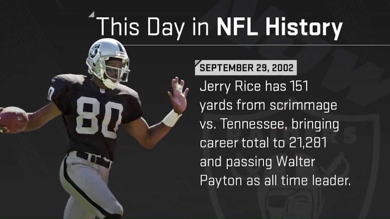 Jerry Rice Breaks Walter Payton's Yards From Scrimmage NFL Record | Sept. 29, 2002
