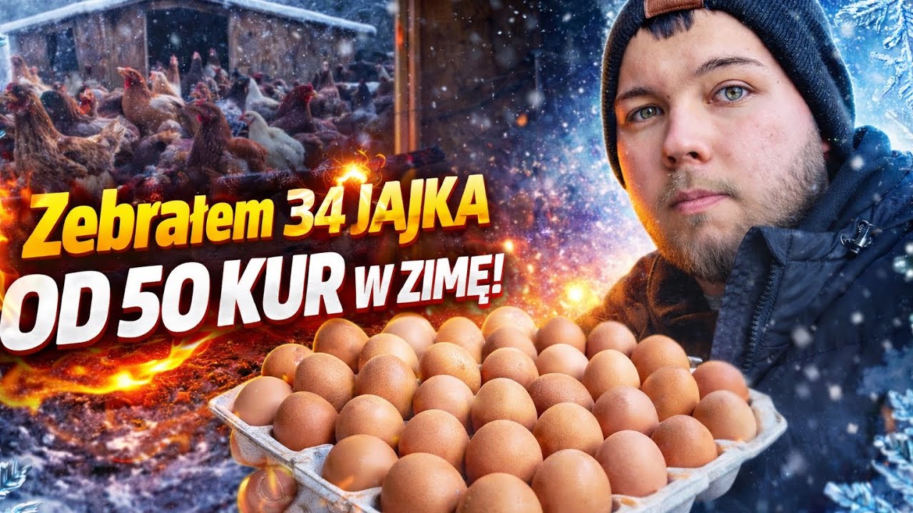 ZEBRAŁEM 34 JAJKA OD 50 KUR W ZIMĘ! 😱🔥 TAKIEGO WYNIKU SIĘ NIE SPODZIEWAŁEM