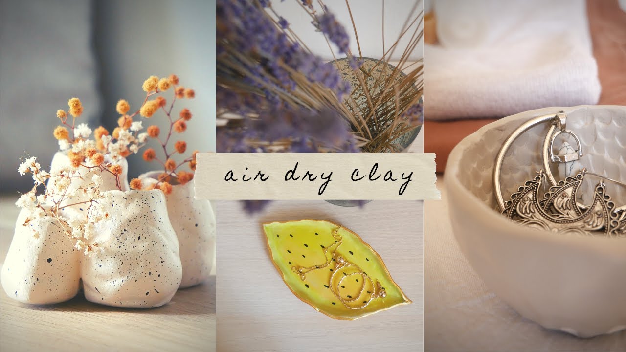 DIY || Easy AIR DRY CLAY projects (eng.sub) | Objets faciles en argile autodurcissante