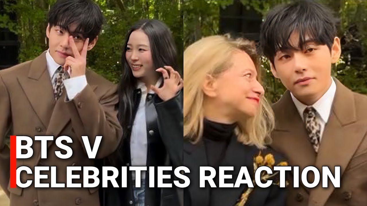 BTS Taehyung At Celine Fashion Show & Celebrities Reaction to Him | V 뷔 Paris Fashion Show 2025