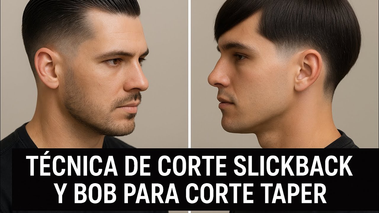 Técnica de corte, Slickback y corte Bob, para un taper