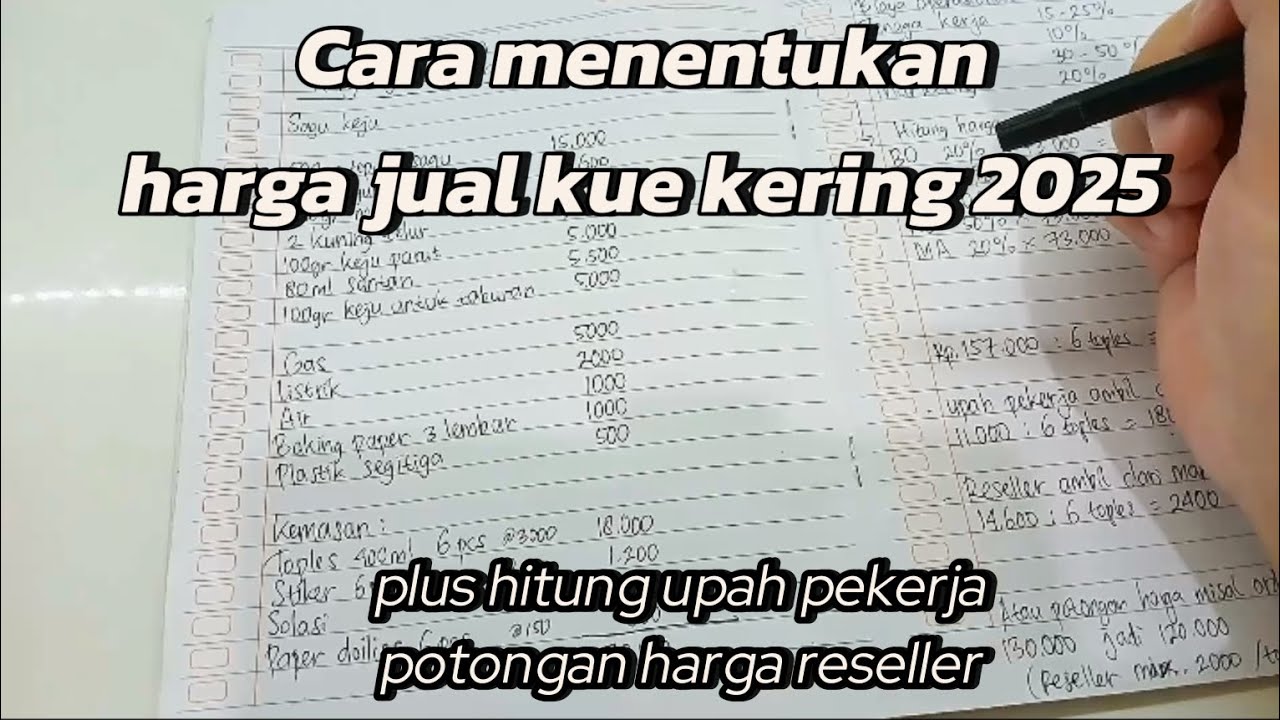 hitung harga jual kue kering versi 2025 | jelas mudah dipahami !!