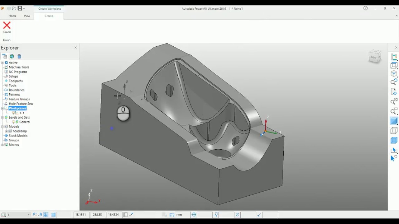 Autodesk PowerMill 2019 - Workplane creation - Tutorial 3 -Tamil