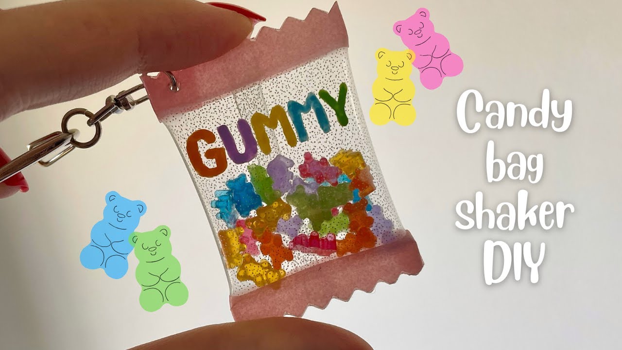 Gummy bear DIY candy charm keyring tutorial [Candy bag shaker]