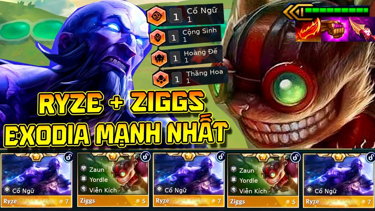 UPDATE 16.2: CẶP ĐÔI 5 VÀNG MẠNH NHẤT - RYZE KẸP ZIGGS "EXODIA" OANH TẠC CẢ BẢN ĐỒ - AUTO VÀO TOP