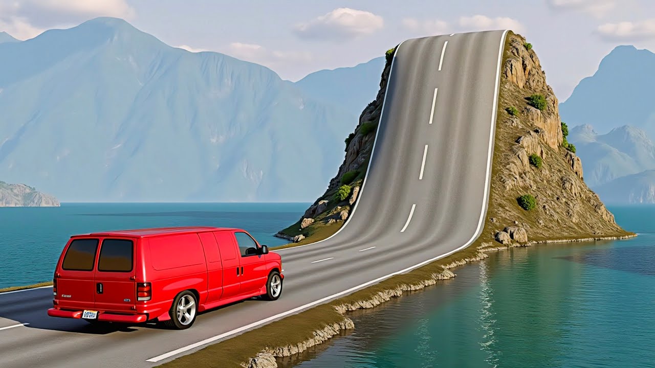 Cars vs Giant Bulge Challenge #5 in BeamNG Drive!