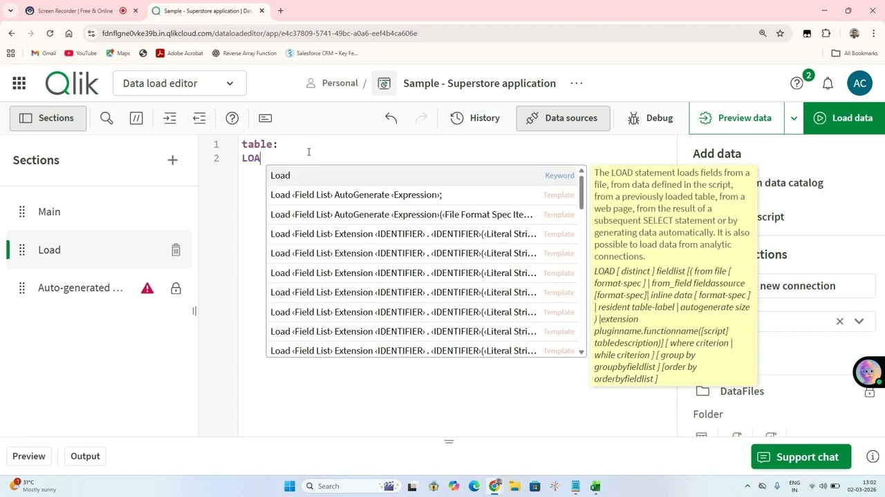 13.Loading data directly from Excel | Qlik Sense Bangla Tutorial