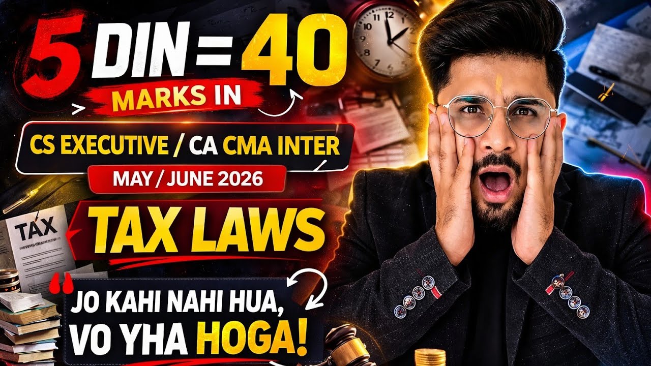 Tax Laws Paper 40 marks Hacks😨 40 Amrks in 5 DAYS with VG Sir🎯 #vgstudyhub #tax #amendment