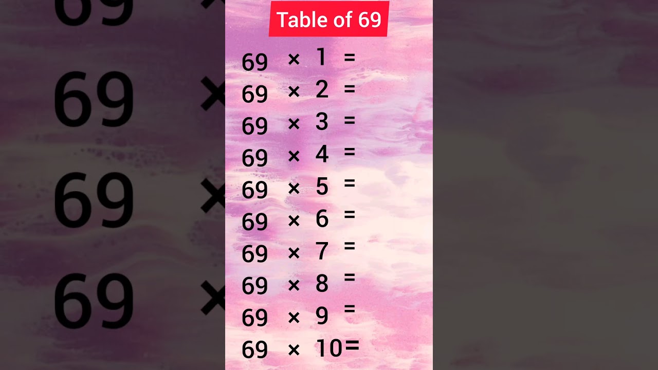 Table of 69 #shorts #education #subscribe #maths