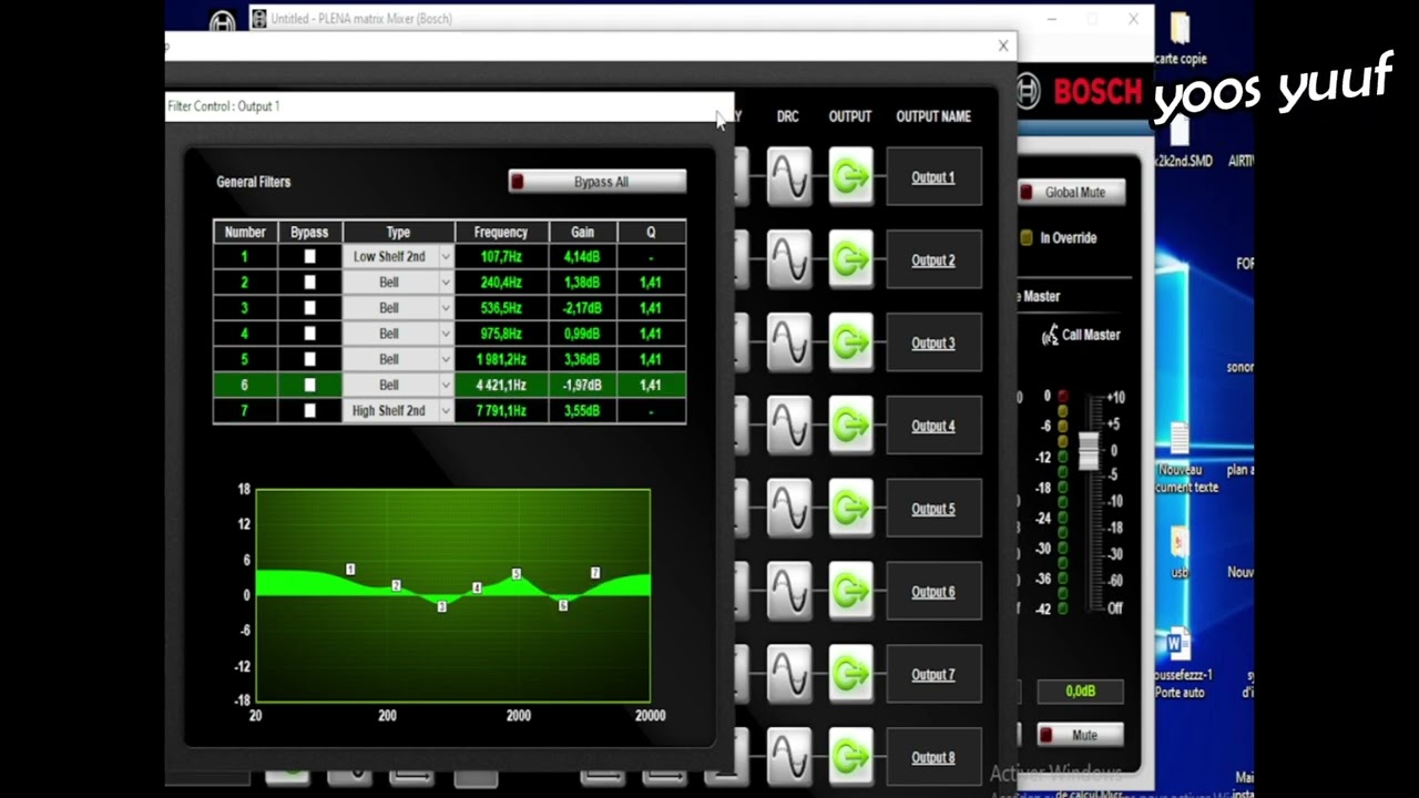 installation matrice audio bosch 8M8 avec configuration software
