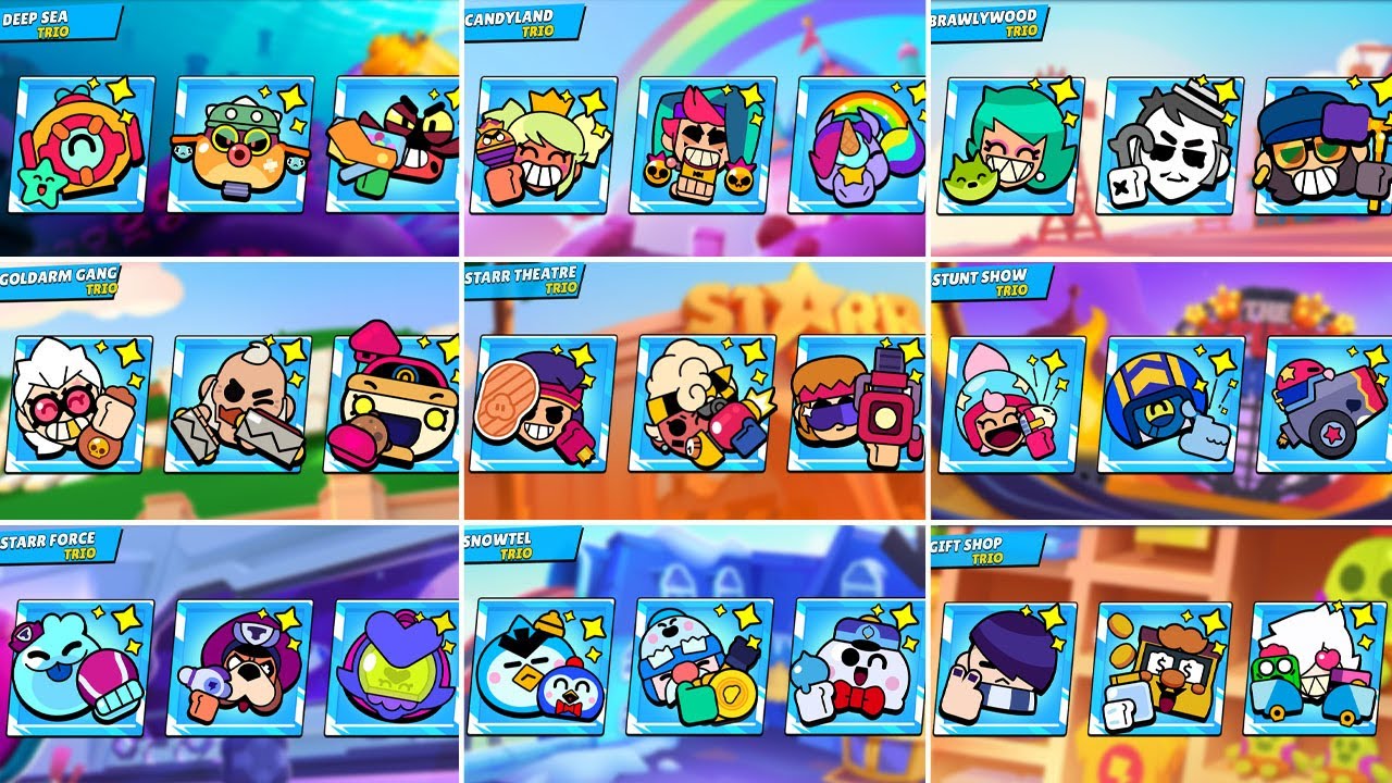 All Trios In Brawl Stars | CandyLand, Deep Sea Update