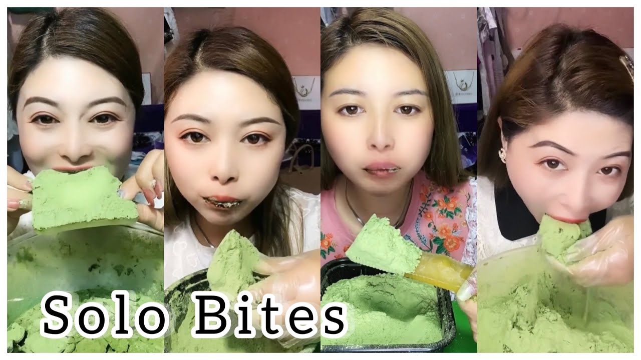 ASMR HEAVY MATCHA EATING | Solo Bites |hard ice| white ice eating | vgood crunchy ice
