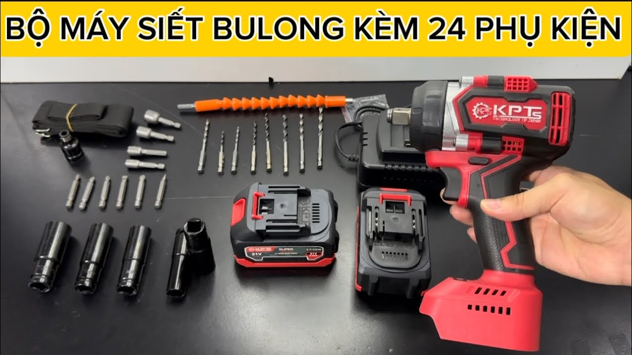 Bộ Máy Siết Bulong Gồm 24 phụ kiện đi kèm giá rẻ, động Cơ Từ Không chổi than