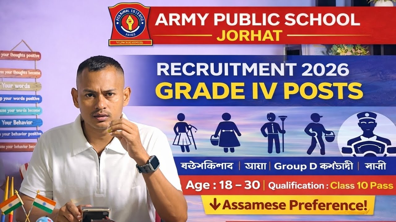 Army school jorhat recruitment 2026 Grade4 post Apply