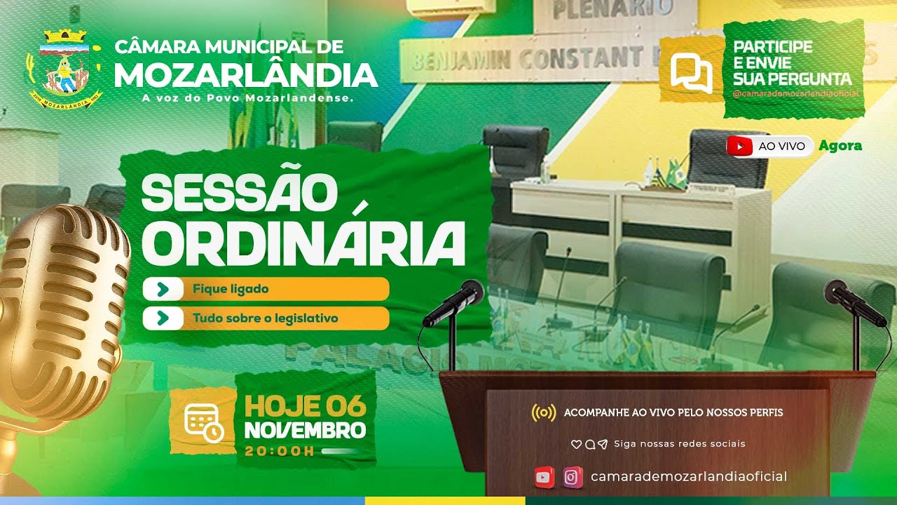 SESSÃO ORDINÁRIA, QUINTA-FEIRA, 06 DE NOVEMBRO DE 2025.
