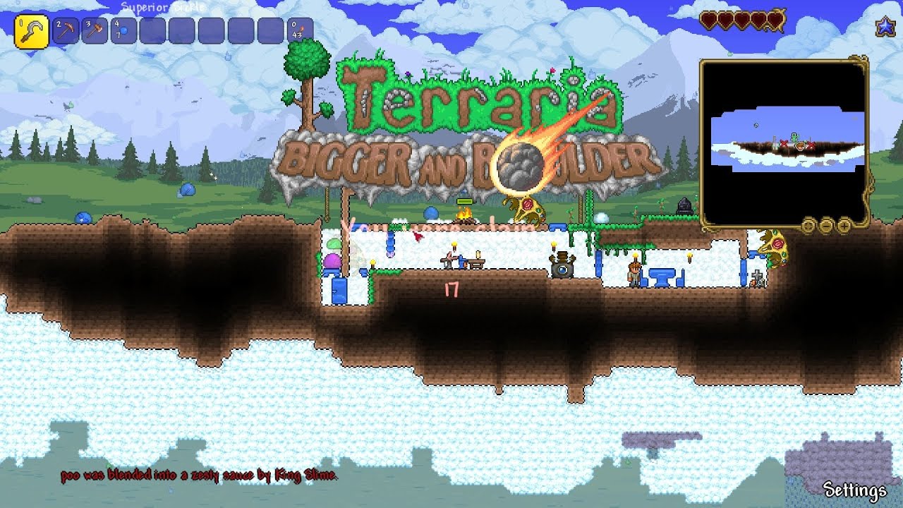 Terraria SkyBlock ep2 Merchant and King Slime