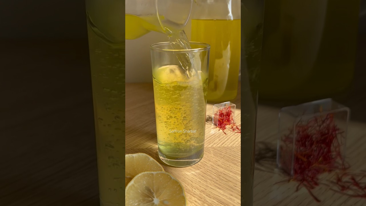 Persian Saffron Sharbat 🍋 #yummy #saffron #sharbat #recipe