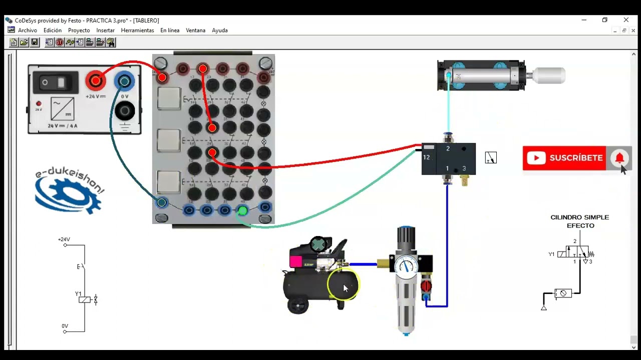 CILINDRO SIMPLE EFECTO CONTROL ELECTRONEUMATICO