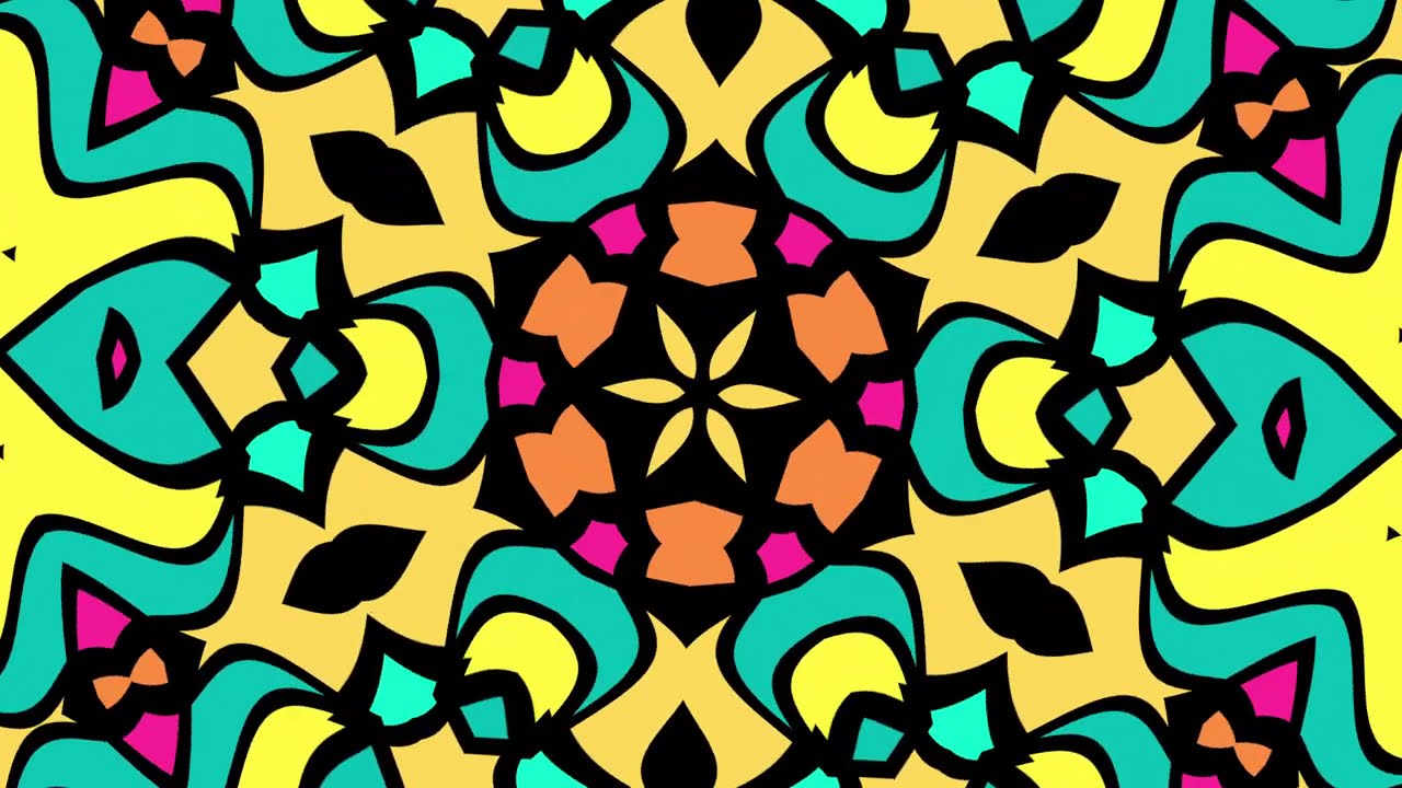 Jewel Tone Stained Glass Mandala Animation, Relaxing Muisc, Sleep Study Yoga Meditation
