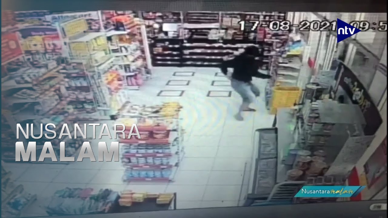 Aksi Penodongan Kasir Minimarket Terekam Kamera