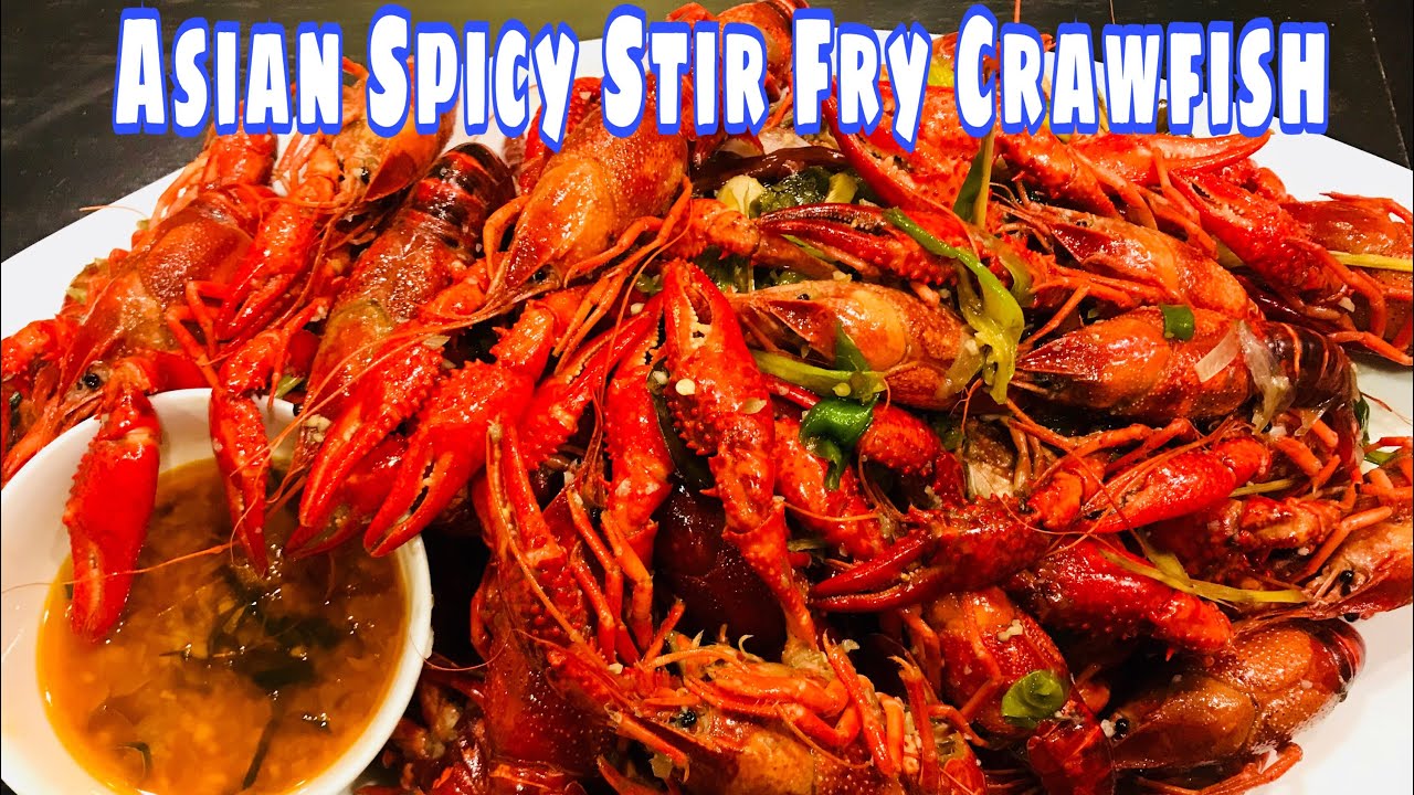 Asian Spicy Stir Fry Crawfish  (cooking outside)