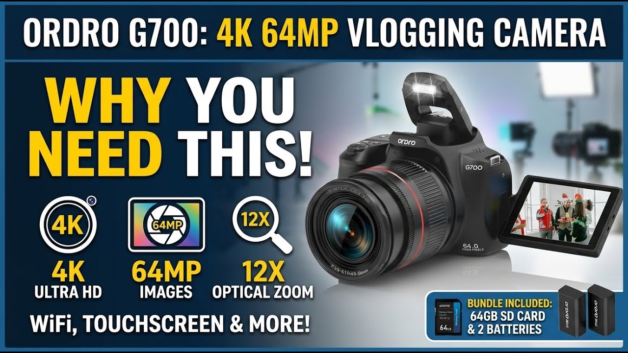 ORDRO G700 4K 64MP Vlogging Camera Full Review | Review in Hindi | Features