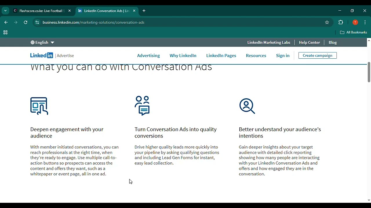 Реклама в LinkedIn Conversation. Введение в решения LinkedIn для маркетинга.