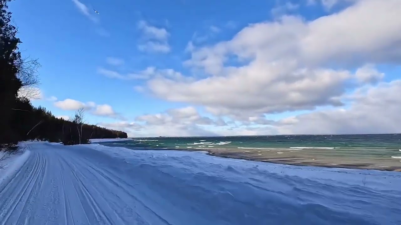 Raw Mackinac “Riding My Taiga Electric Snowmobiling on Mackinac Island “