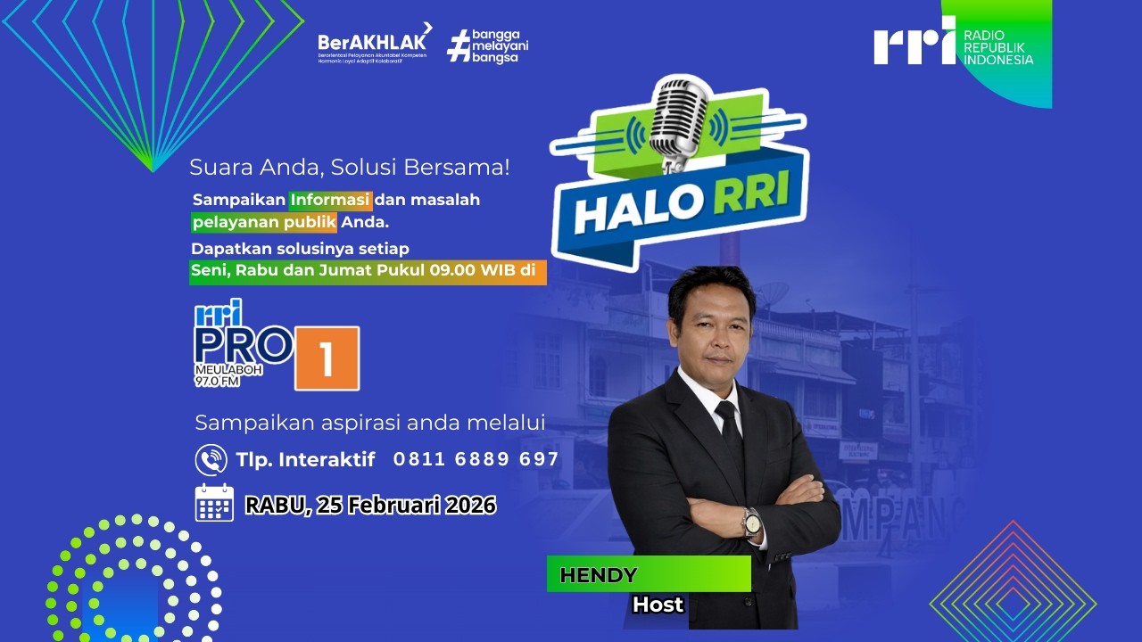 HALO RRI PRO1 RRI MEULABOH FM 97.00 MHz | 25.02.2026