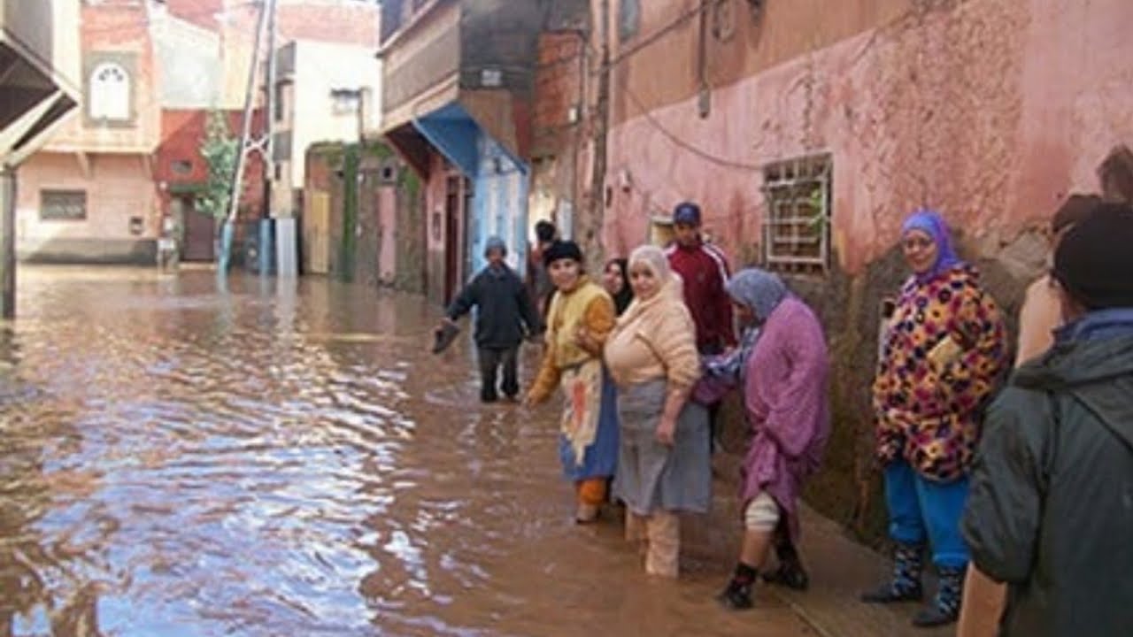 فيضان بمدينة مراكش عمالة سيدي يوسف بن علي واد اسيل #marrakech #morocco