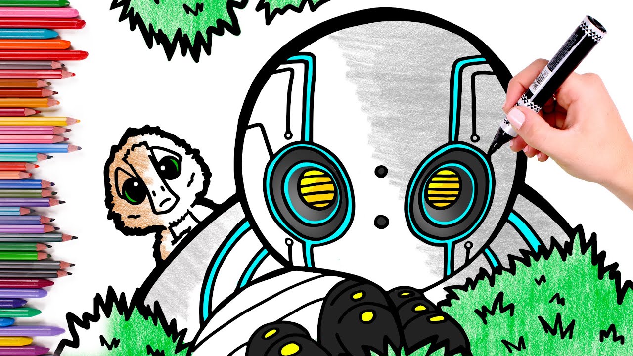 Colorea a ROZ de la película ROBOT SALVAJE 🤖🌈🦆 Dibujos para niños