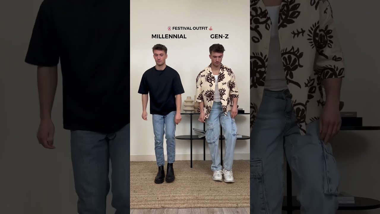 FESTIVAL OUTFIT - MILLENIAL or GEN-Z? Who wins this battle? 😱 #menswear #stylingtips #fashion