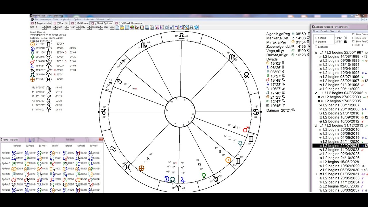 Free Astrology Software Planetdance - Detailed Tutorial