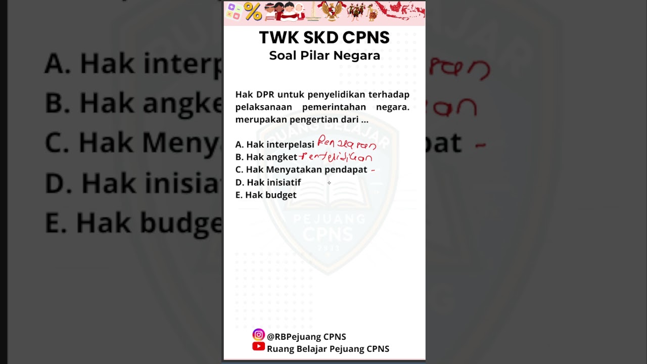 Soal CPNS KEDINASAN TWK 2025, Pembahasan Soal SKD TWK CPNS 2025, Trik Cepat TWK #soalcpns2025