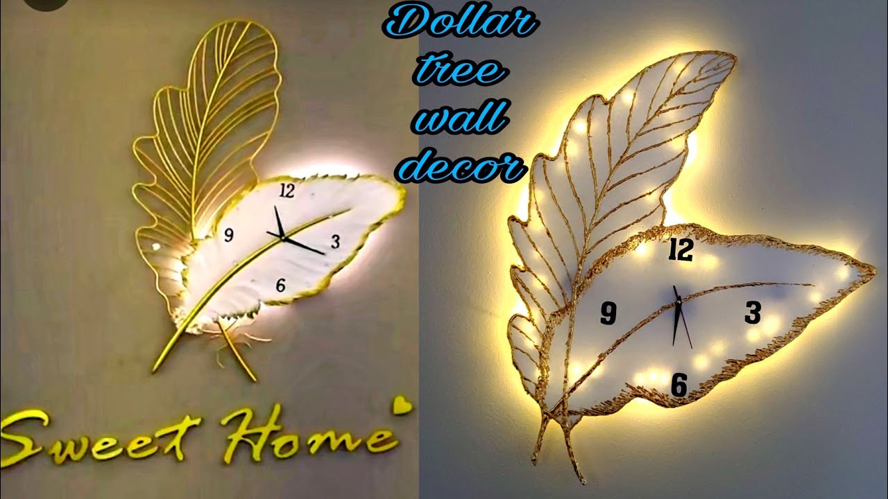 Dollar tree feather wall clock | glam home decor | Diy clock | Craft Angel