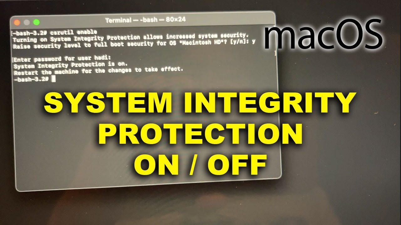 HOW TO TURN ON / OFF SYSTEM INTEGRITY PROTECTION for MacOS