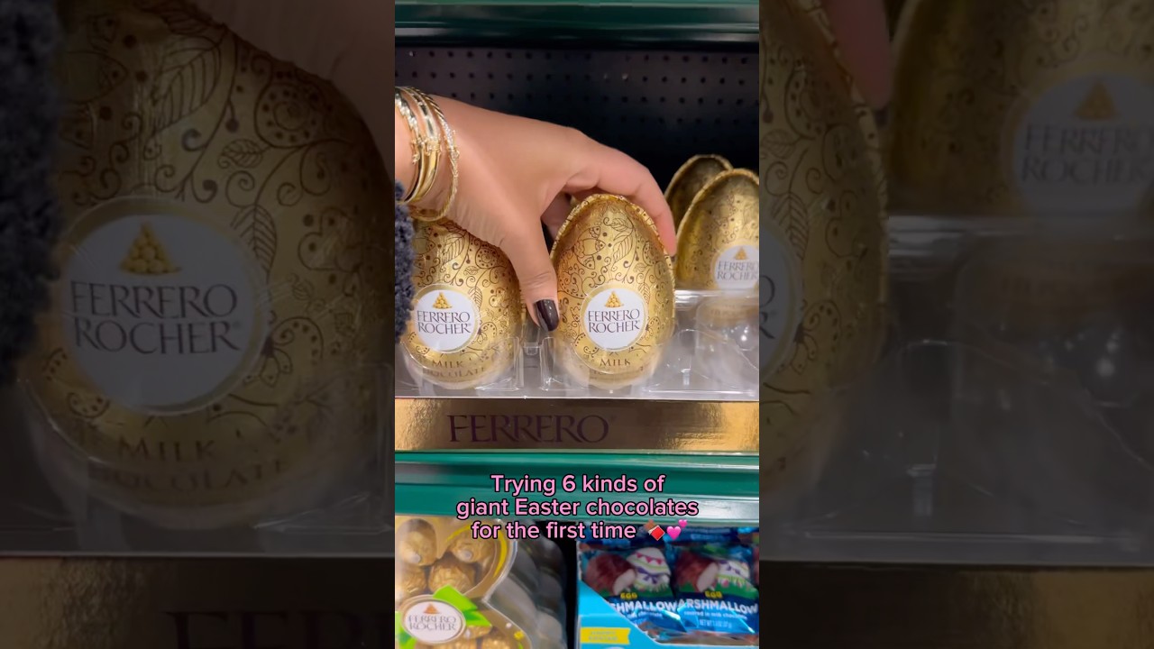 Trying 6 kinds of giant Easter chocolates... #food #eating #candy