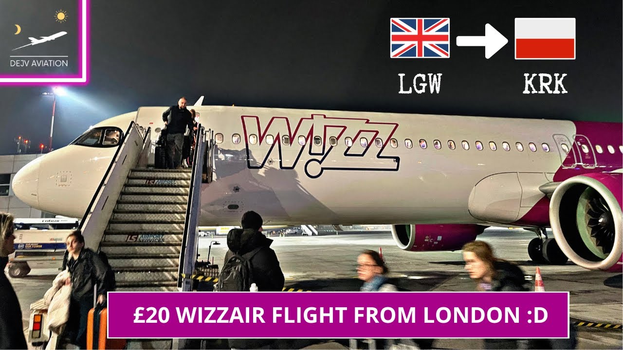 [4K] TRIP REPORT | £20 WIZZAIR flight from London :D | Airbus A321neo | London Gatwick to Krakow