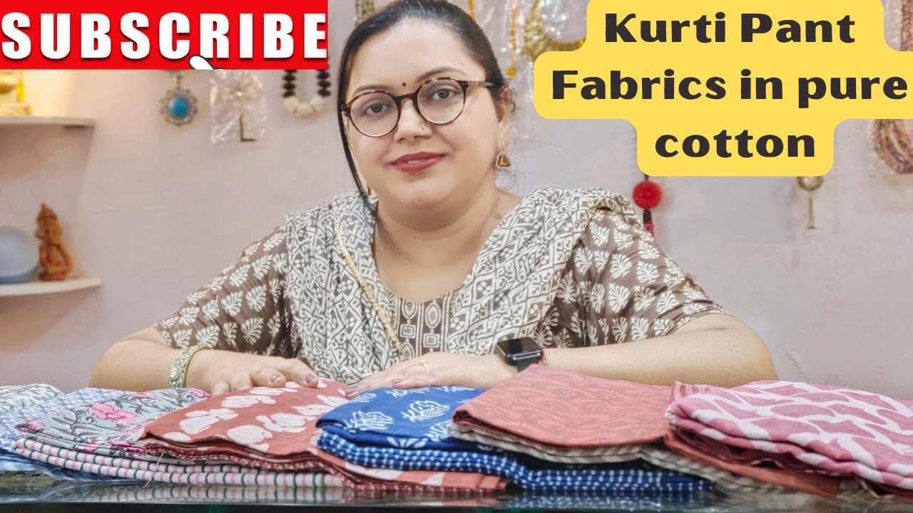 Pure Cotton Handblock Printed Kurti Pant Mix Match Fabrics 9804594021 #cotton #suits #fashion #kurti