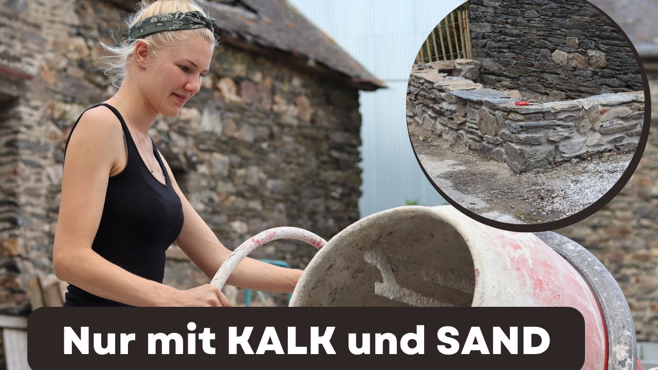 Natursteinmauer mit Kalksandmörtel selber mauern 