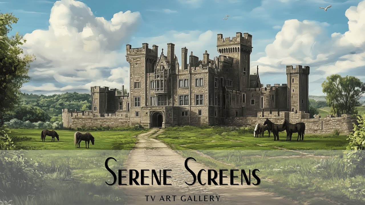 Majestic Medieval Castle TV Art Screensaver – Sunny Day in a Serene Field - Still