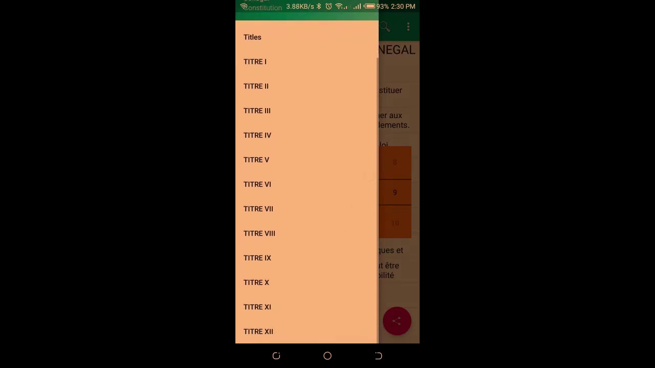 Comment utiliser l'application Constitution du S&eacute;n&eacute;gal