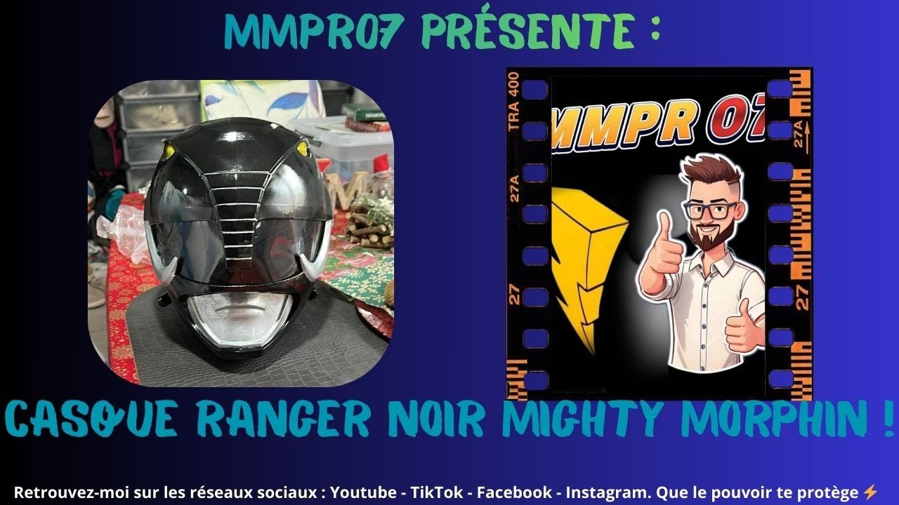 Présentation rapide du casque Ranger noir Mighty Morphin Power Rangers #powerrangers ! 🤩⚡