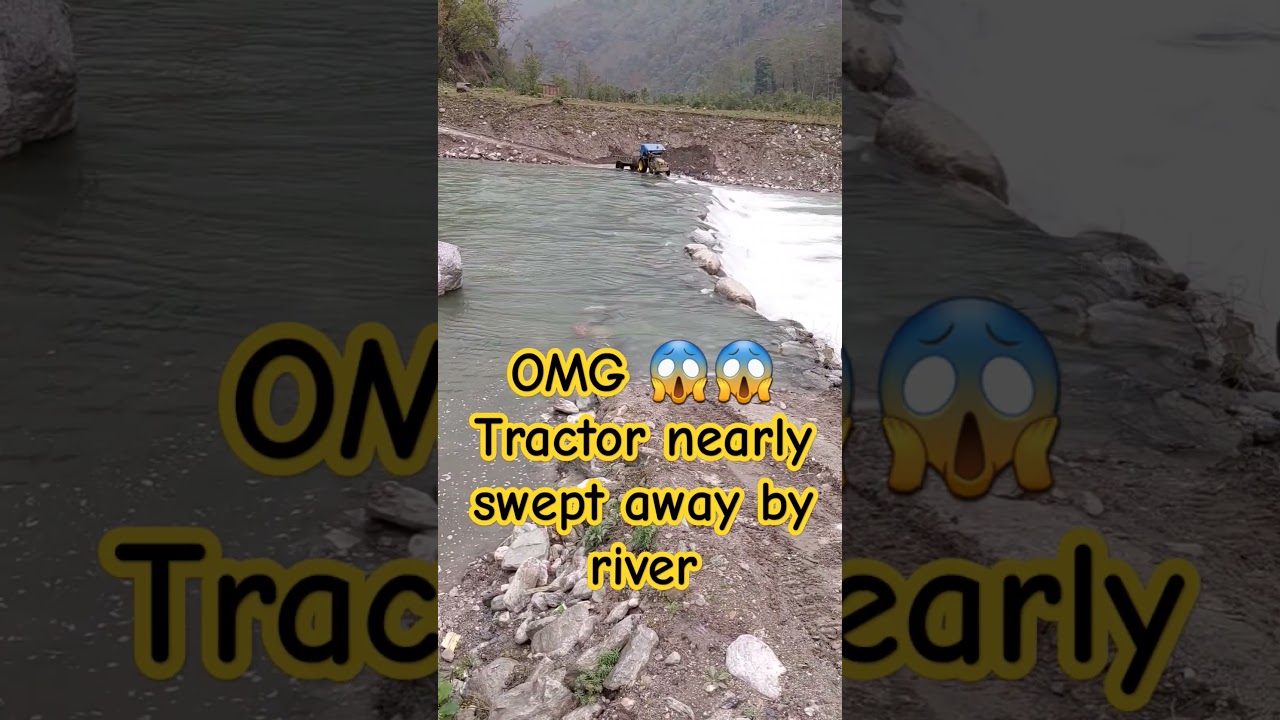 Tractor Crossing the River || Dangerous road of Nepal #tractor #vehicles #youtubeshorts #viral
