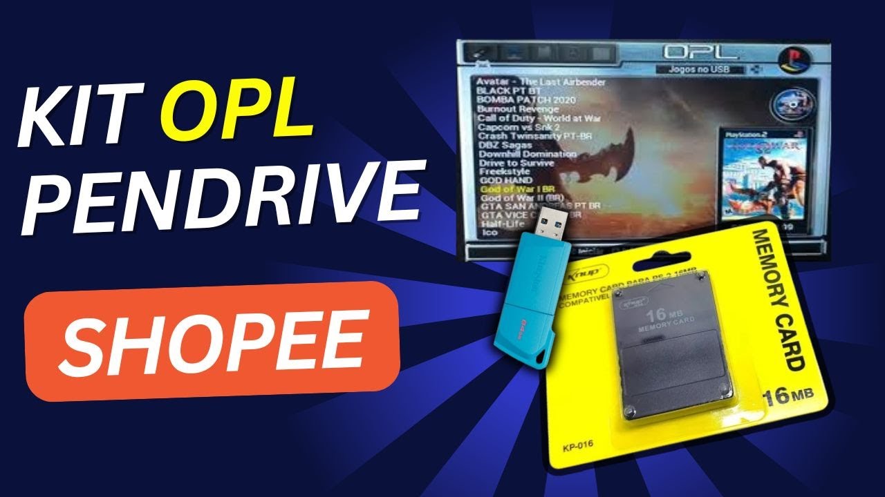 Teste pendrive 64 gigas com 24 jogos de ps2 OPL da Shopee 2025
