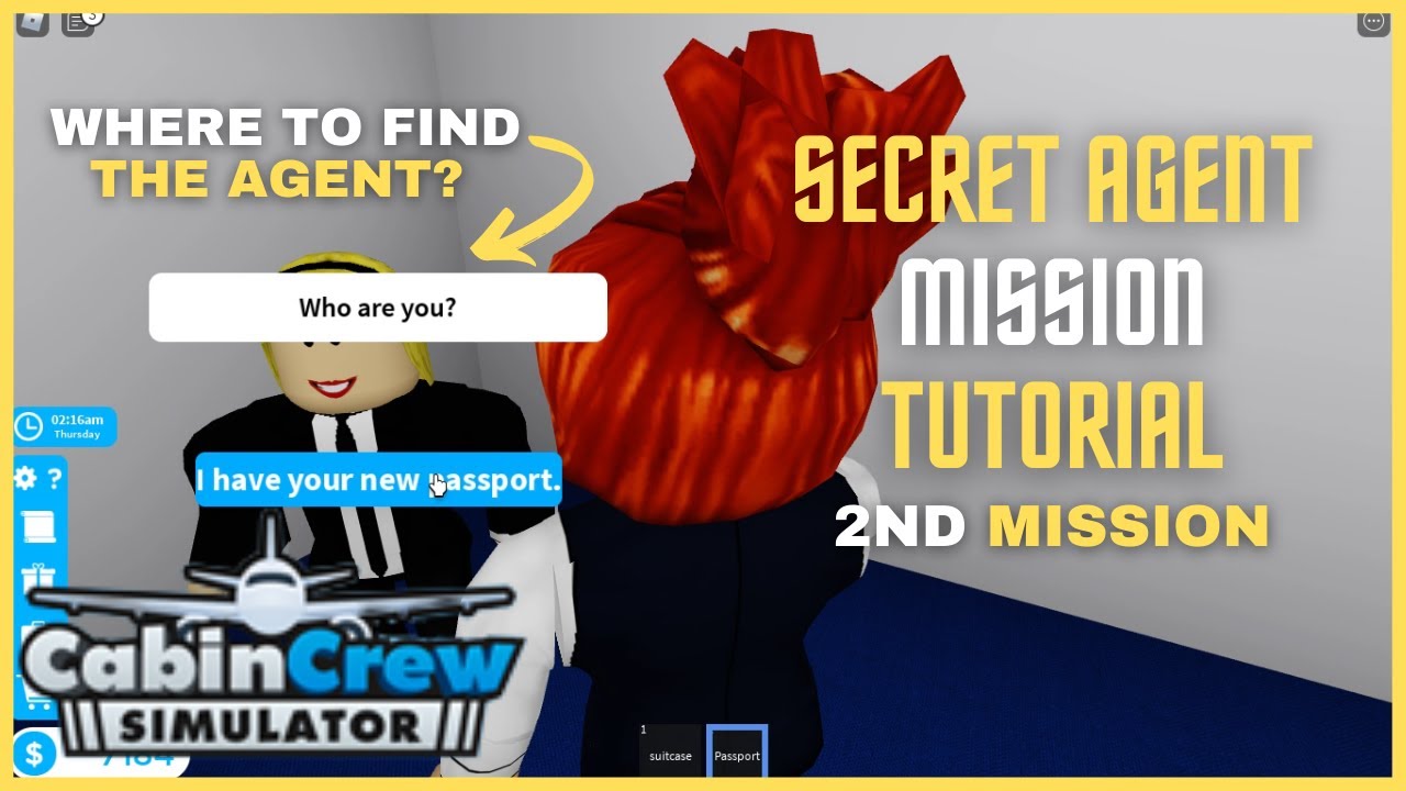 Secret Agent Mission Tutorial in Cabin Crew Simulator || ROBLOX