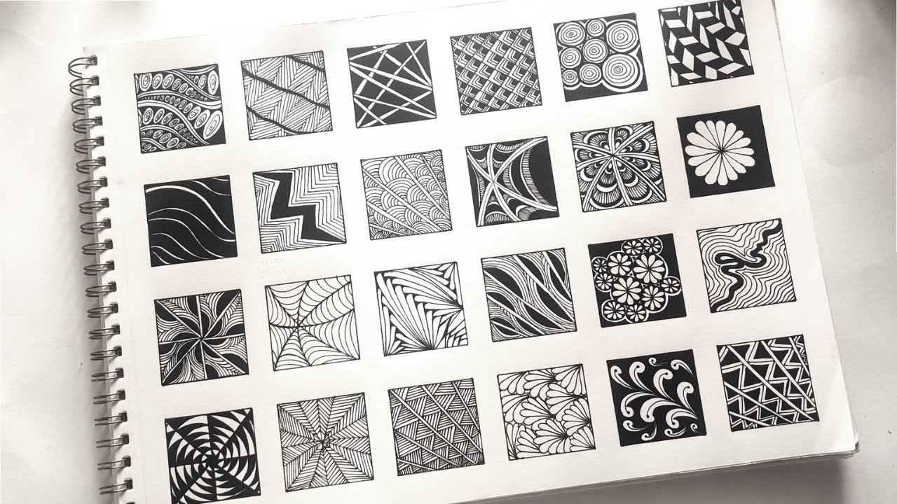 24 zentangle patterns || 24 doodle patterns || zendoodle patterns || Zentangle art || Zentangle