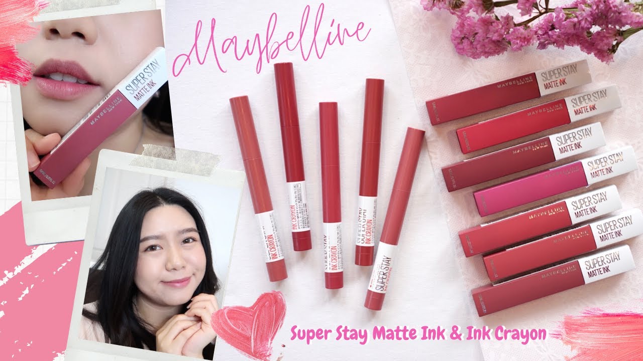รีวิว Maybelline Super Stay Matte Ink & Ink Crayon 12 เฉดสีชมพูใหม่ 💗 l Mikanbeauty