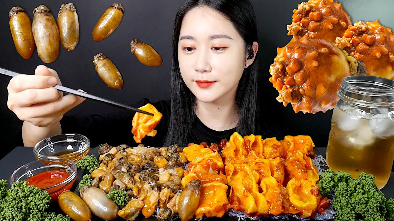 MUKBANG Морской Ананас Сырые Морепродукты COOKING & EATING MUKBANG | ASMR |