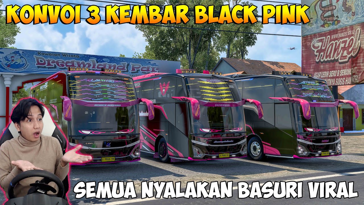 KONVOI 3 KEMBAR BLACK PINK KE DREAMLAND PARK !! SEMUA NYALAKAN BASURI VIRAL